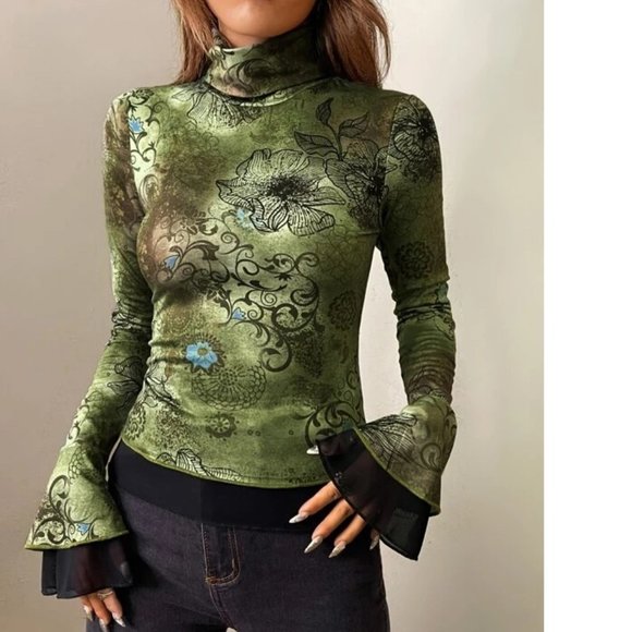 SHEIN ICON Tops - NWT Exclusive Unique Design Flounce Sleeve Top